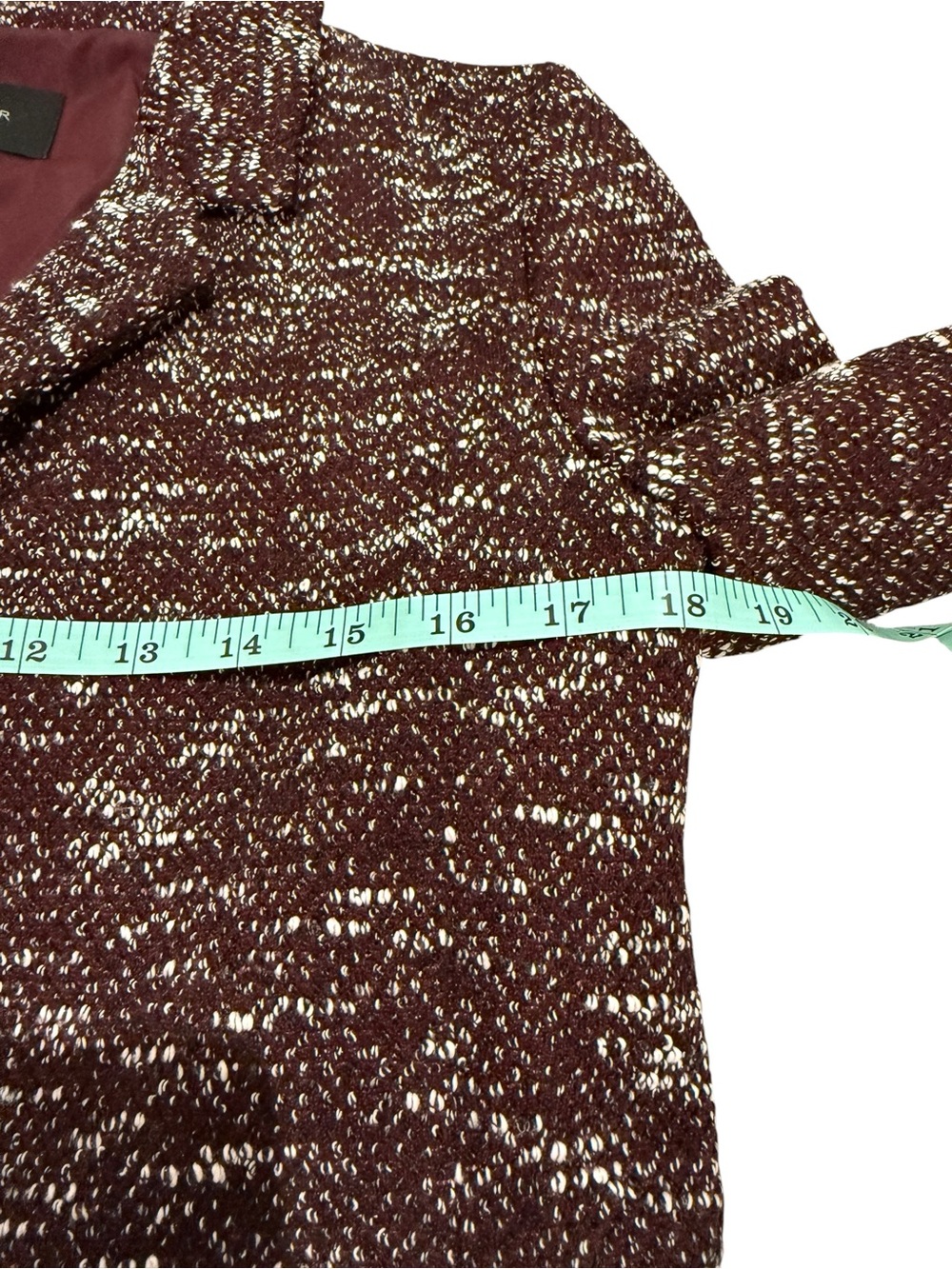 Ann Taylor Factory Burgundy Tweed Like Blazer and Skirt Set - Picture 5 of 16